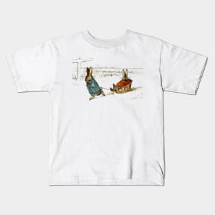 “Bunny Sleigh Ride” by Beatrix Potter Kids T-Shirt